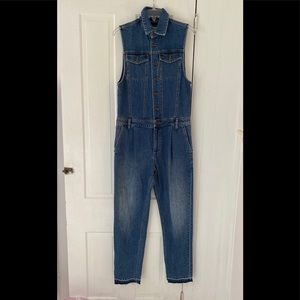 Free People Fast Cars Denim Jumpsuit Medium Blue S